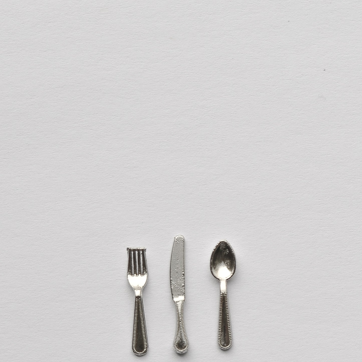 12teiliges Besteck-Set silber, Miniatur für das Puppenhaus 1:12