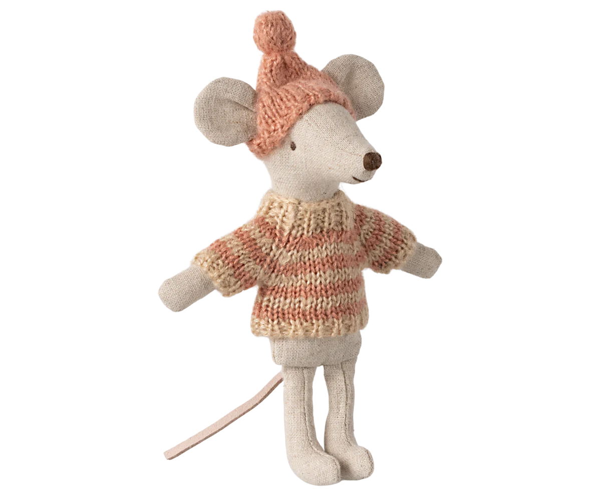 Maileg, Strickpullover und Mütze, Große Schwester Maus