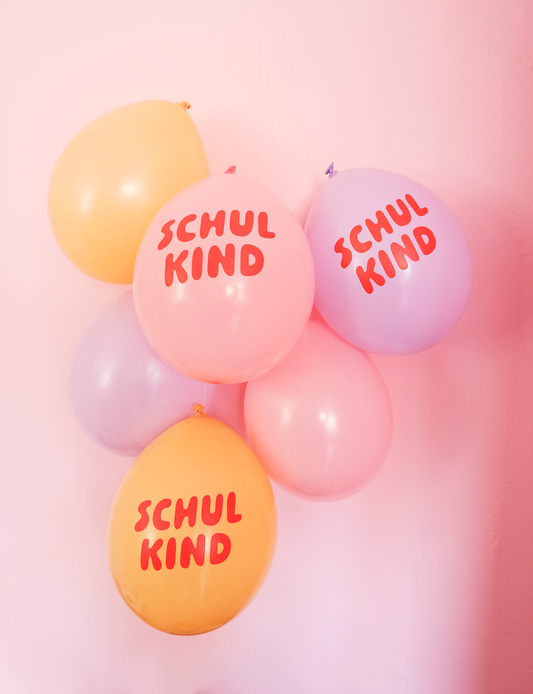 Tinyday, Schulkind Luftballon 6er Set, rosa-Mix