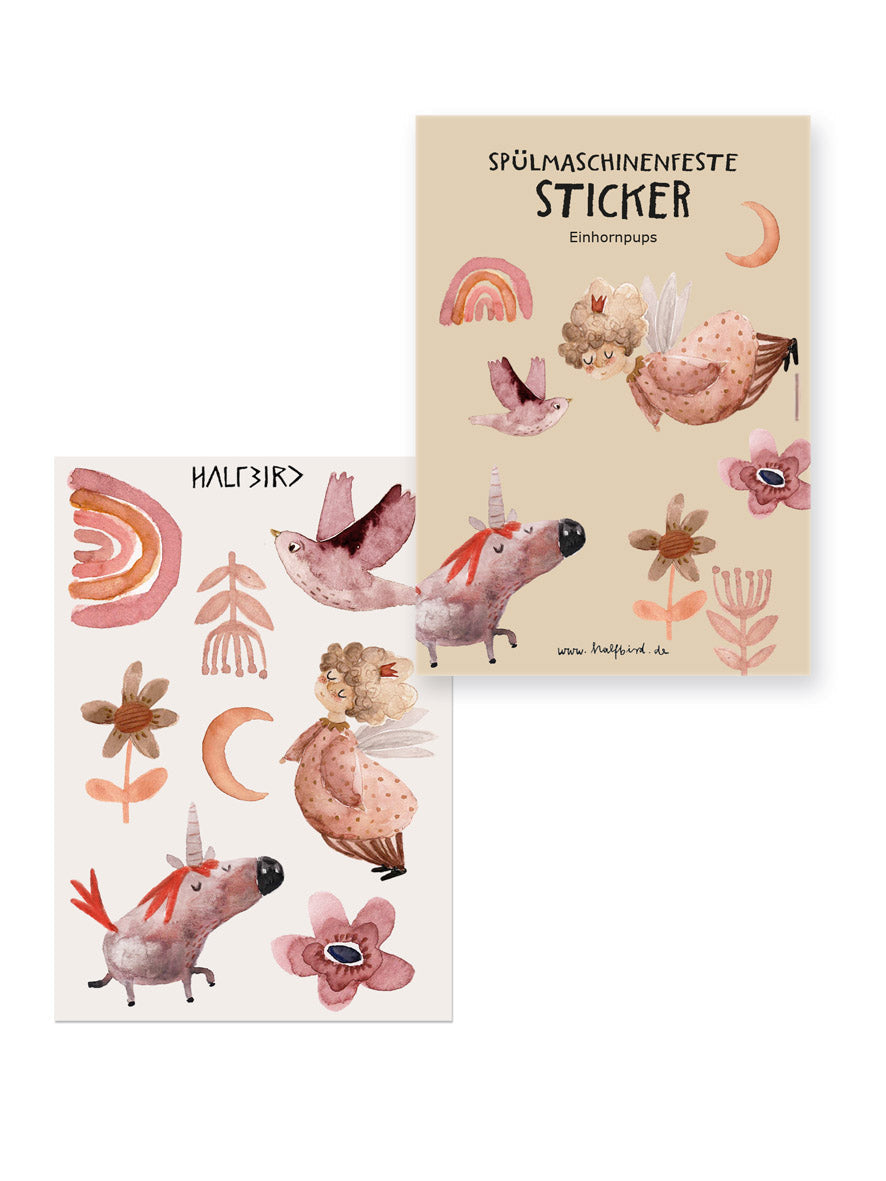 Pocket edition, Spülmaschinenfeste Sticker - Einhornpups, Halfbird